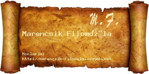 Marencsik Filoméla névjegykártya